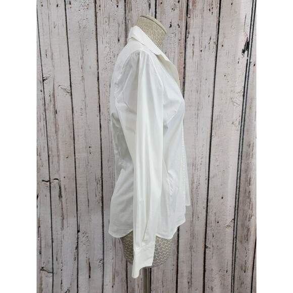 Chiara Laverda White Classic Button Down Blouse Shirt Top Women's Size 44 EUC - Picture 5 of 9